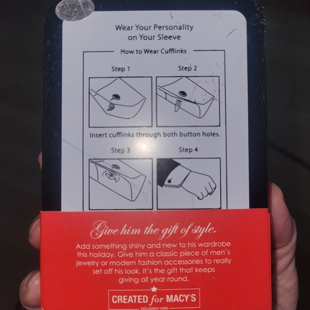Macy's Exclusive Men's Poker Card Cufflinks Gift Set NEW casino rare dead stock
